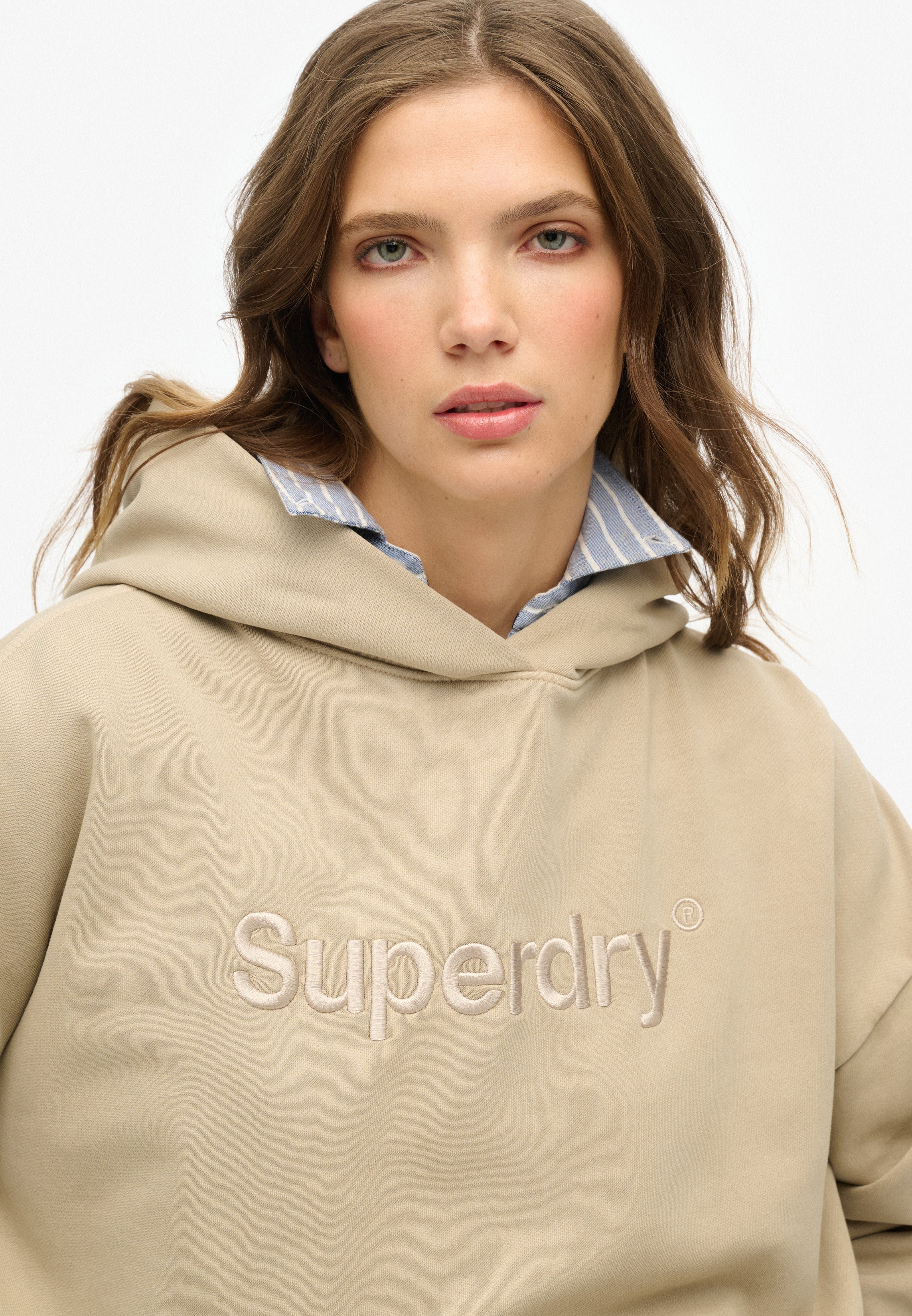 Embroidered Core Logo Relaxed Hoodie