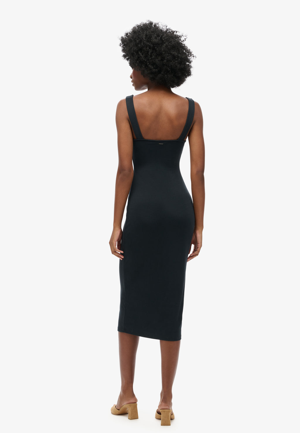 Square Neck Jersey Midi Dress