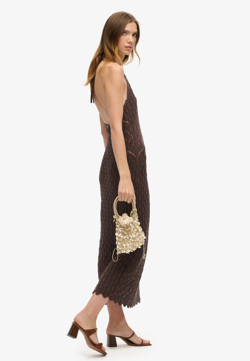 Crochet Halter Maxi Dress