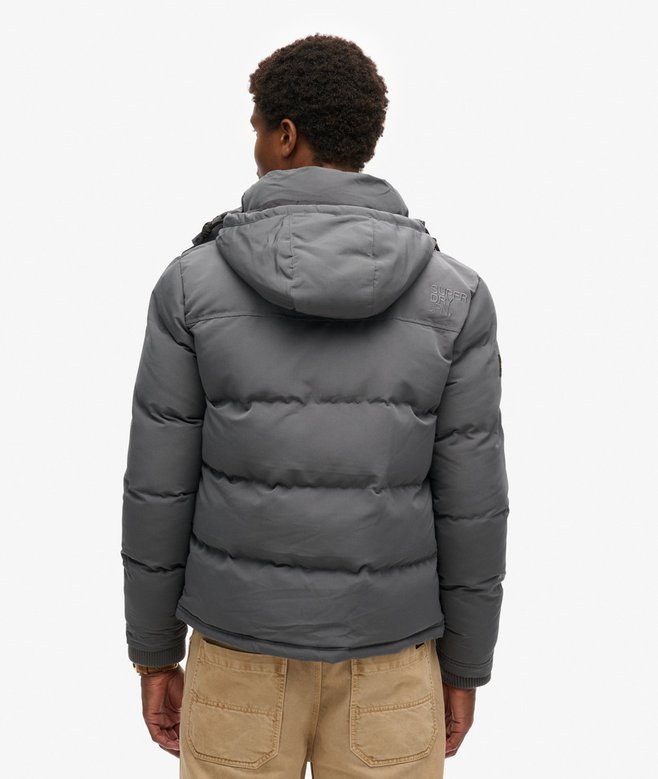 Everest Short Hooded Puffer in Charcoal
