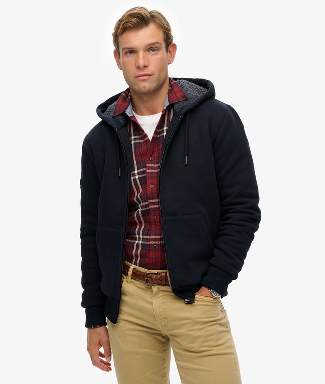 Borg Lined Zip Hoodie