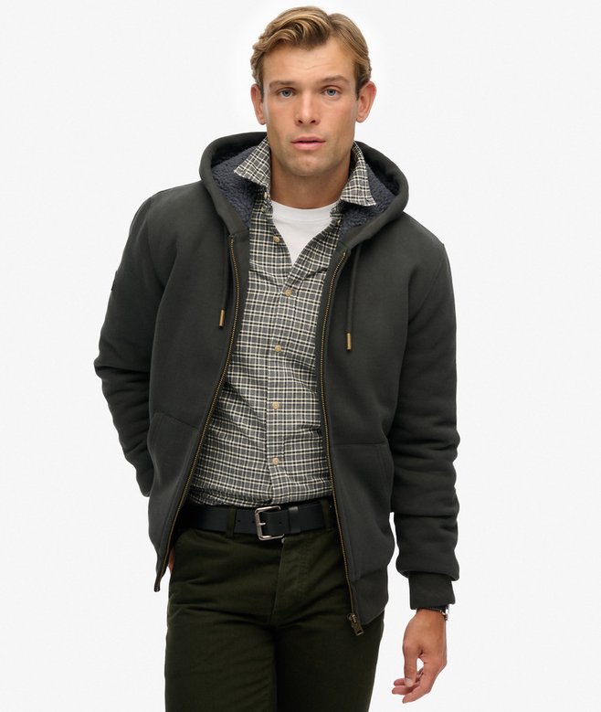 Borg Lined Zip Hoodie