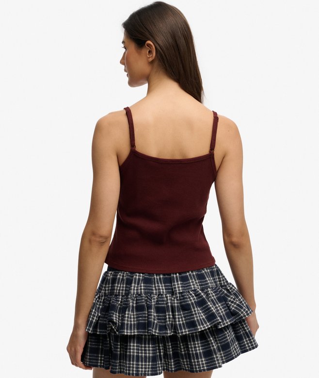 Athletic Essentials Embroidered Button Cami Top